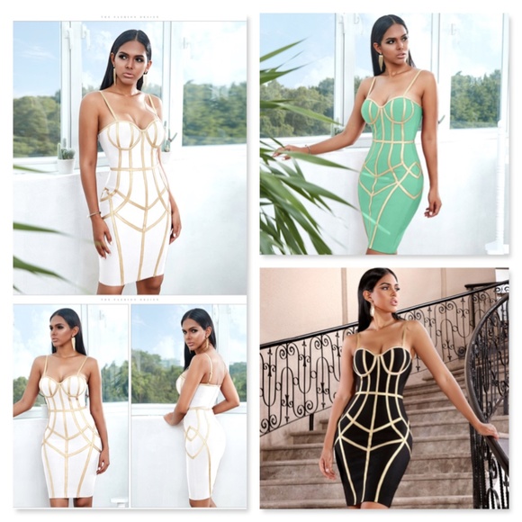 🎥 Bandage Slim Dress with Contrast Trim Burgundy - Picture 9 of 15